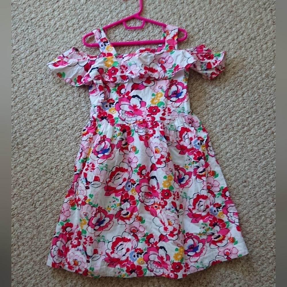 Janie and jack floral off the shoulder dress size 7